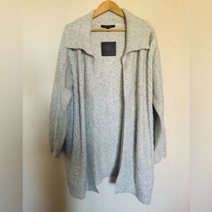 NWT Marc New York Light Gray Cable-Knit Chunky Cardigan Long Sweater Open Front